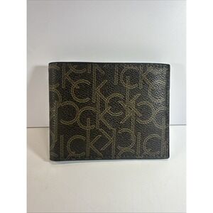 CALVIN KLEIN Men's Bifold Wallet✨Brown✨Logo